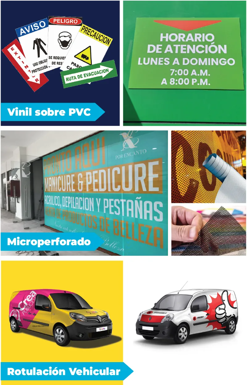Ejemplos de viniles y rotulación
